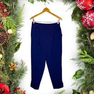 Anthropologie Navy Blue Pull-On Ankle Pants with Pockets (Small; Size 4-8)